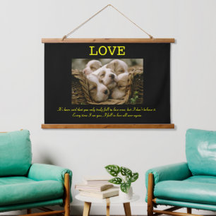 Tapisserie Suspendue LOVE Puppies ensemble dans un panier