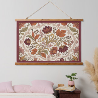 Tapisserie Suspendue Luxe Floral Botanique Vintage Français Automne