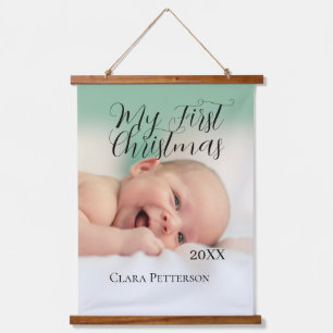 Tapisserie Suspendue Ma première photo bébé de Noël ajouter nom année m