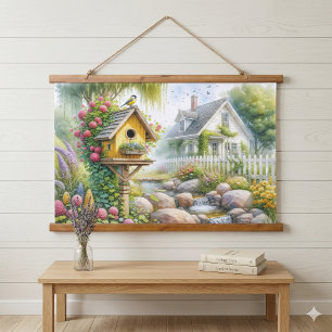 Tapisserie Suspendue Maisonnette à Oiseaux de Jardin de Cottage Fantais
