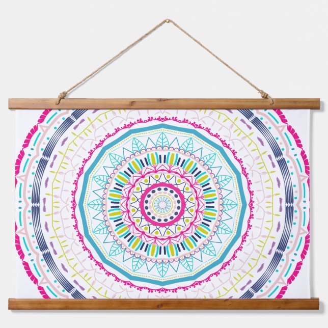 Tapisserie Suspendue mandala coloré (Devant)