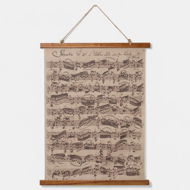 Tapisserie Suspendue Manuscrit Bach Musique Feuille Antique (Recto)