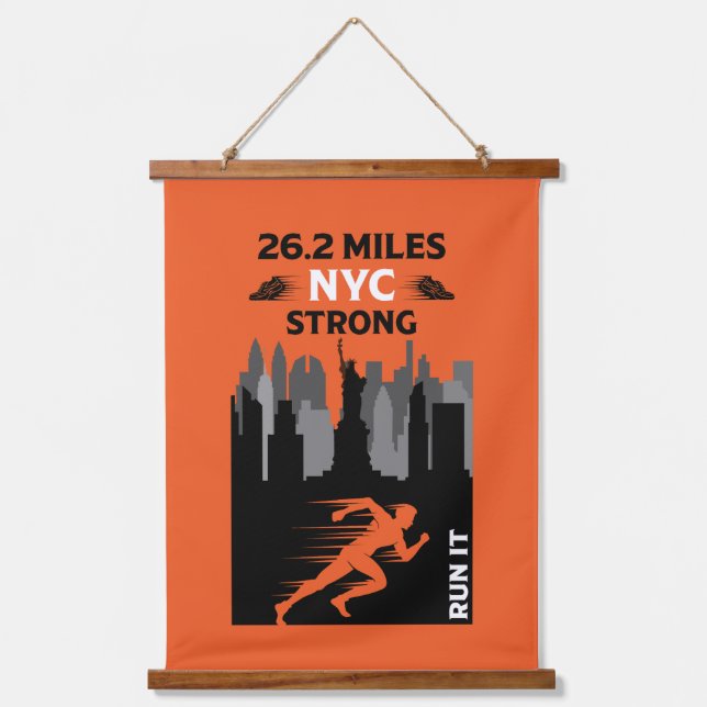 Tapisserie Suspendue Marathon Runner New York 26.2 (Recto)
