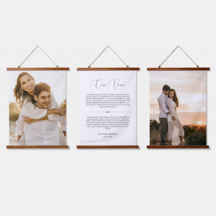 Tapisserie Suspendue Mariage de script Delicate Vows Anniversaire 2 Pho