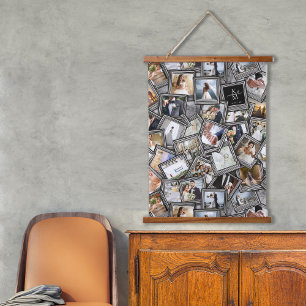 Tapisserie Suspendue Mariage Keepsaké 30 Photo Collage noir ID1065 Han