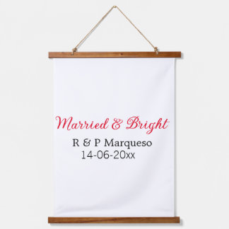 Tapisserie Suspendue Marié & lumineux ajouter nom de couple mariage ajo
