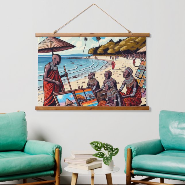 TAPISSERIE SUSPENDUE MASAI MUR TRAITER TAPESTRY (Salon)