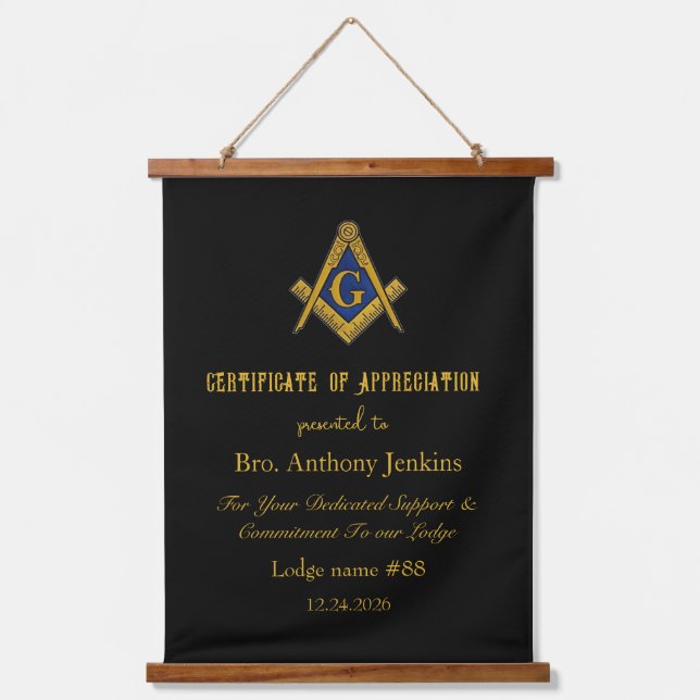 Tapisserie Suspendue Mason Master Freemason Lodge Mason (Recto)