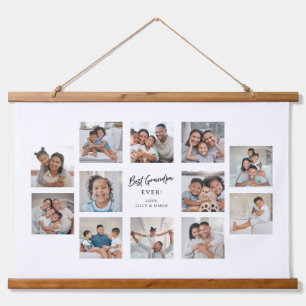 Tapisserie Suspendue Meilleur Grand-Père Personnalisé 12 Photos Collage