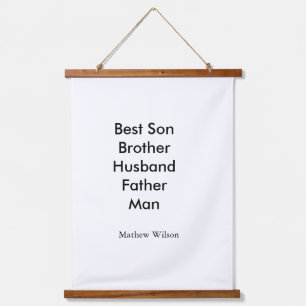 Tapisserie Suspendue Meilleur homme fils mari papa citations ajouter no