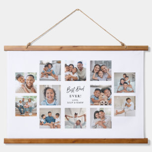 Tapisserie Suspendue Meilleur Papa du Monde Collage Personnalisé de 12