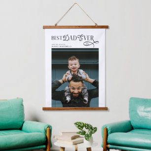 Tapisserie Suspendue Meilleur Papa Photo Cadeaux Modernes Fête des Père
