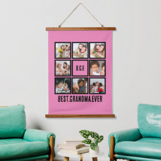 Tapisserie Suspendue Meilleure grand-mère personnalisée Ever 8 Collage