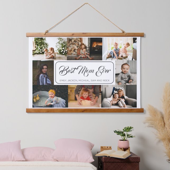 Tapisserie Suspendue Meilleure maman toujours personnalisé 8 photo coll (Chambre à coucher)
