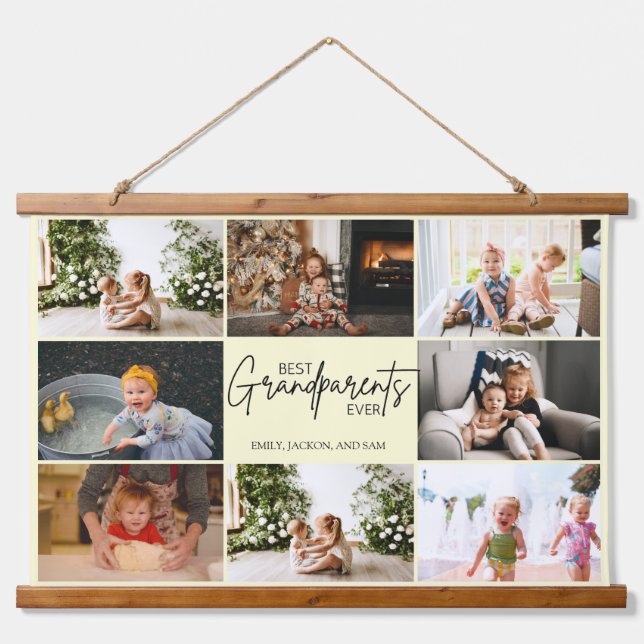 Tapisserie Suspendue Meilleurs Grands-parents Evers 8 Photo Beige (Devant)