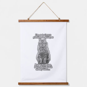 Tapisserie Suspendue Mème de chat amusant pour les propriétaires et les