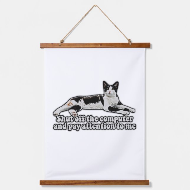 Tapisserie Suspendue Mème de chat mignon amusant pour les propriétaires (Recto)