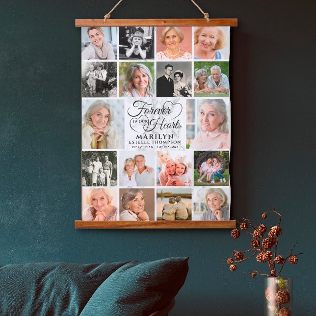 Tapisserie Suspendue Mémorial 18 Photo Collage Forever dans nos coeurs (Créateur téléchargé)