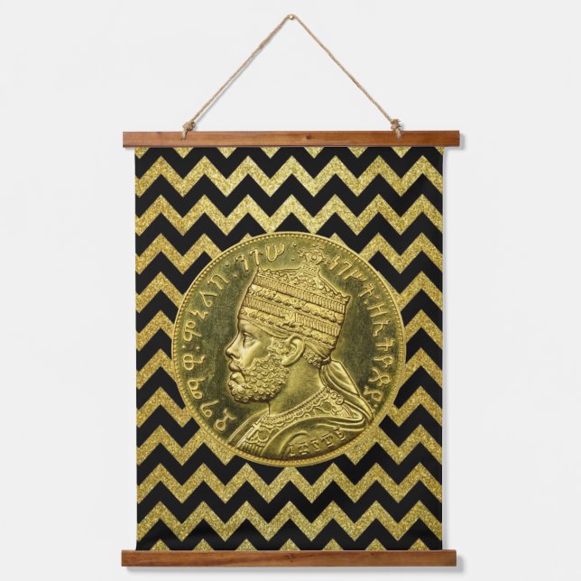 Tapisserie Suspendue Menelik II Empire of Ethiopia Rasta Roots (Recto)