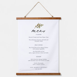 Tapisserie Suspendue Menu simple Mariage d'olive rustique