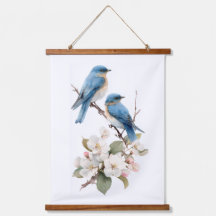 Merlesbleus sur fleurs de cerisier