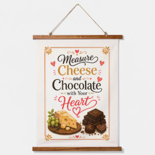 Tapisserie Suspendue Mesurez le fromage et le chocolat avec votre cœur