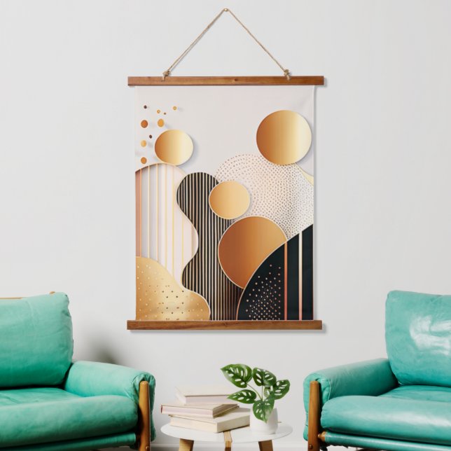 Tapisserie Suspendue Mid Century Terracotta Brown et beige (Salon)