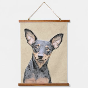 Tapisserie Suspendue Miniature Pinscher Peinture mignonne Chien Art ori
