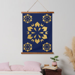 Tapisserie Suspendue Minuit Gold : Motif géométrique de luxe sur Deep B