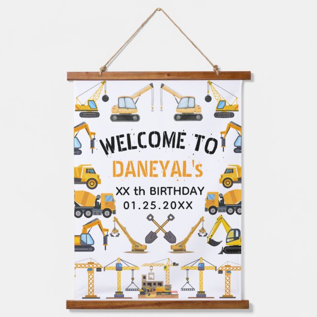 Tapisserie Suspendue Modern Construction Simple Kid's Birthday (Recto)