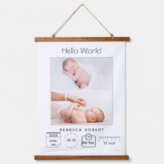 Tapisserie Suspendue Modern Simple New Baby Personalized 2 Photo