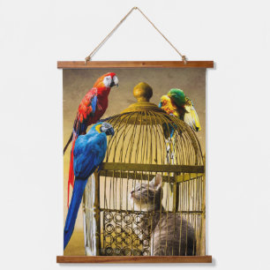 Tapisserie Suspendue Monde à l'envers de la cage dorée