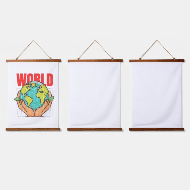 Tapisserie Suspendue Monde – Conception de Globe d'Aventure de Voyage (Tripler)