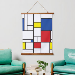 Tapisserie Suspendue Mondrian Minimaliste Géométrique De Stijl Arts Mod
