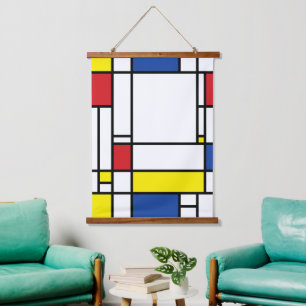 Tapisserie Suspendue Mondrian Minimaliste Géométrique De Stijl Arts Mod
