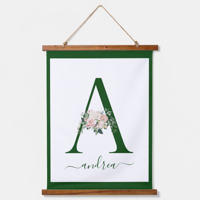 Tapisserie Suspendue Monogram Floral Letter A (Recto)