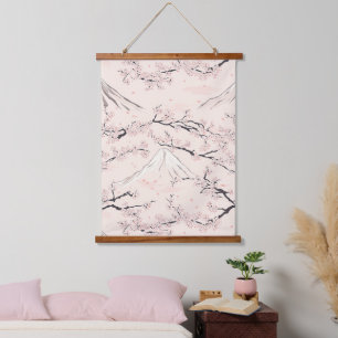 Tapisserie Suspendue Mont Fuji avec Cerisiers en Fleurs – Japonais