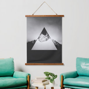 Tapisserie Suspendue Montagne géométrique mise en miroir en triangle