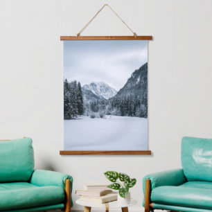 Tapisserie Suspendue Montagnes et lac gelé à Zgornje Jezersko, Slo