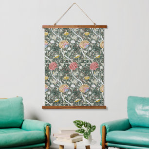 Tapisserie Suspendue Morris Cray Vintage Blossom Dessin Floral Vert