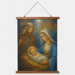 Tapisserie Suspendue Mosaïque de verre coloré de la Nativité   Sainte F