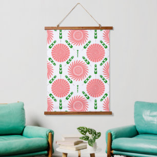 Tapisserie Suspendue motif à fleurs roses