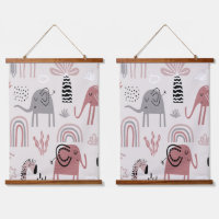motif avec des éléphants et des girafes mignons gé