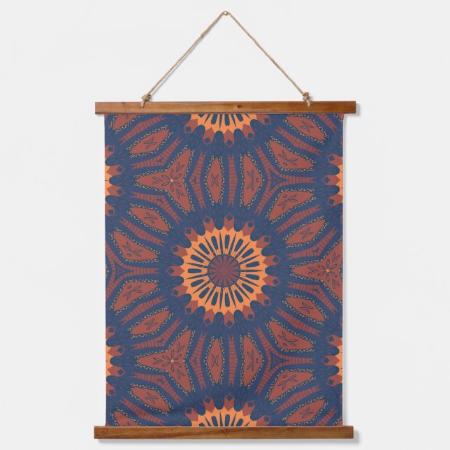 Tapisserie Suspendue Motif Boho Bloom Mandala (Recto)