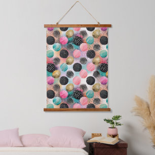 Tapisserie Suspendue Motif Cercle Abstrait - avec Parties scintillant e