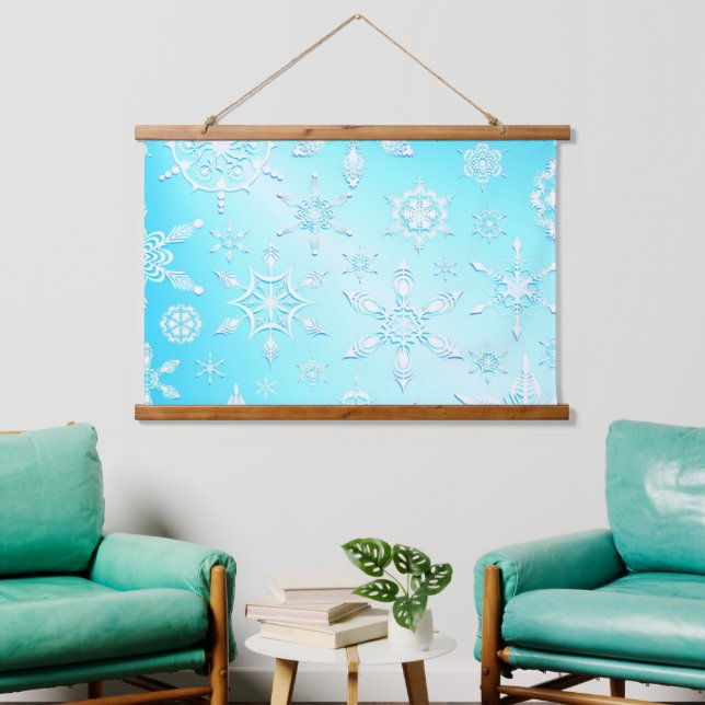 Tapisserie Suspendue Motif Crystal Snowflakes (Salon)
