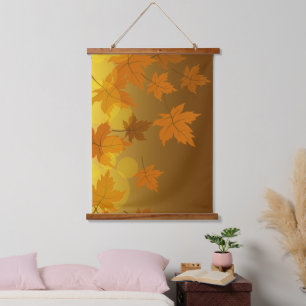 Tapisserie Suspendue Motif d'automne avec feuilles d'érable en chute et