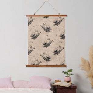 Tapisserie Suspendue Motif de fantôme Vintage rustique (2)