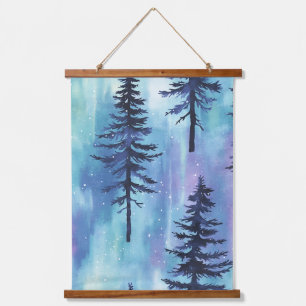 Tapisserie Suspendue Motif de forêt aurorale mystique