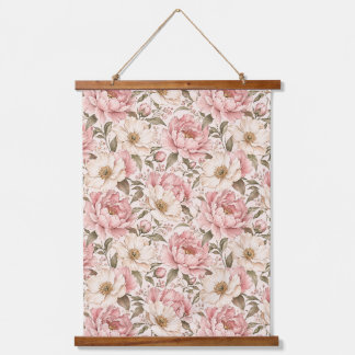 Tapisserie Suspendue Motif de pivoines fleuries vintage